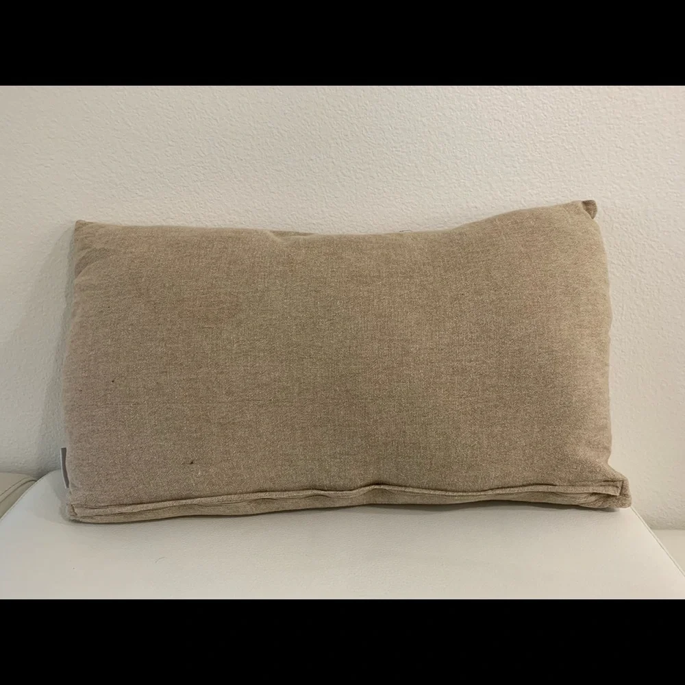 Shabby chic Floral Accent Pillow - Tan and Green